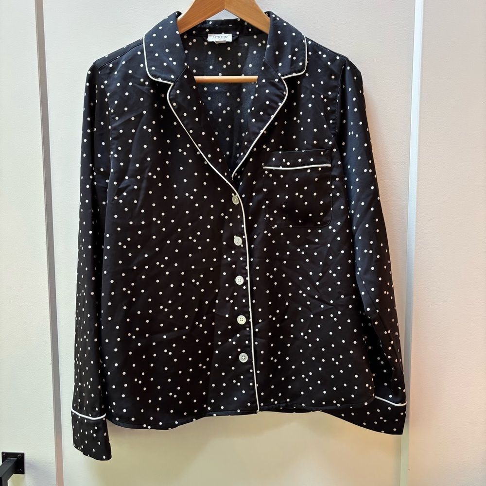 J.Crew Black & White Polka Dot Pajama Shirt – Size M